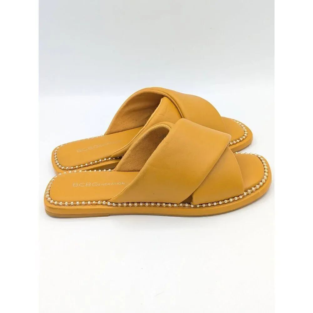BCGBGeneration Tabby slide sandal in yellow 6.5